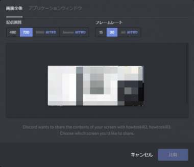 Discord 画面 共有