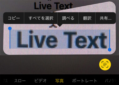 Live Textが認識できない