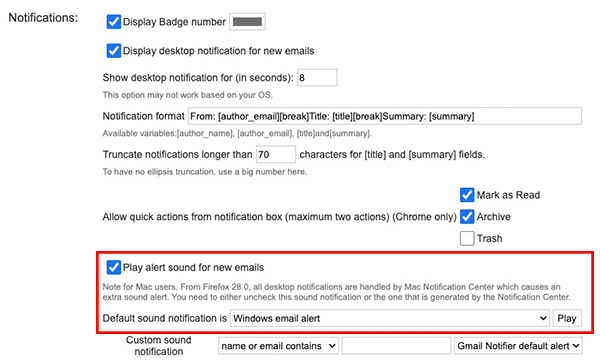 Gmail 拡張機能で通知音を鳴らす