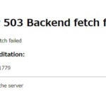 「Error 503 Backend fetch failed」エラーの意味と対処法